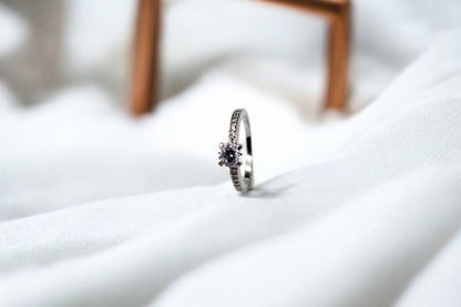 Ovoid Diamond Studded Ring | 925 Sterling Silver - SACH JEWELS
