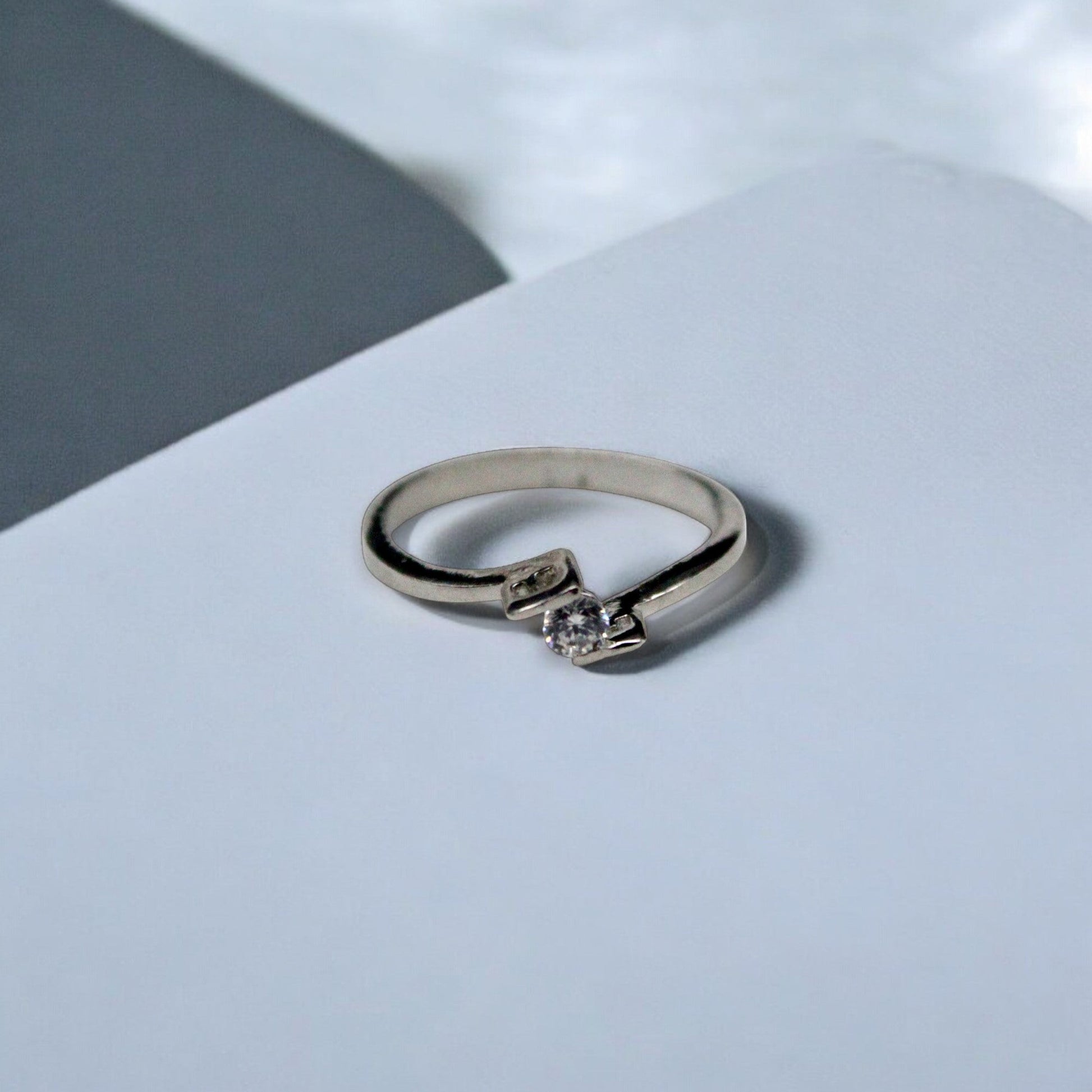 Square Diamond Studded Ring | 925 Sterling Silver - SACH JEWELS