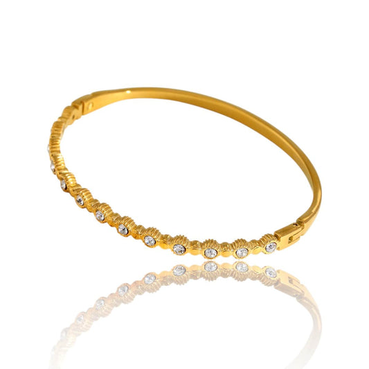 Textured Radiance CZ Cuffs | Italian Gold Plated SACH JEWELS