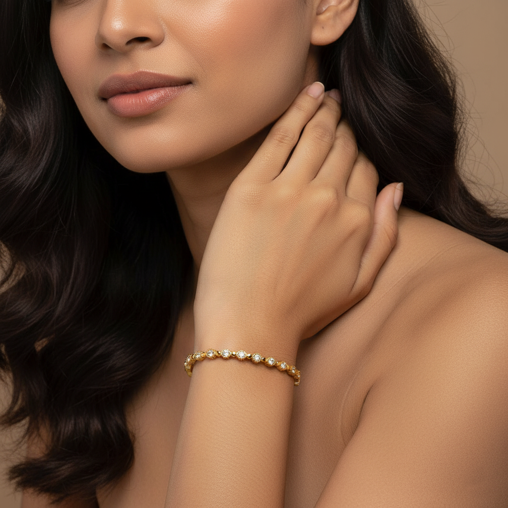 Textured Radiance CZ Cuffs | Italian Gold Plated SACH JEWELS