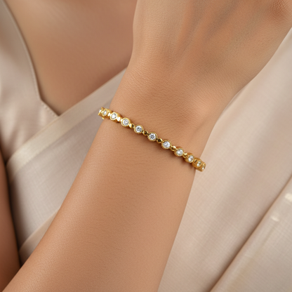 Textured Radiance CZ Cuffs | Italian Gold Plated SACH JEWELS