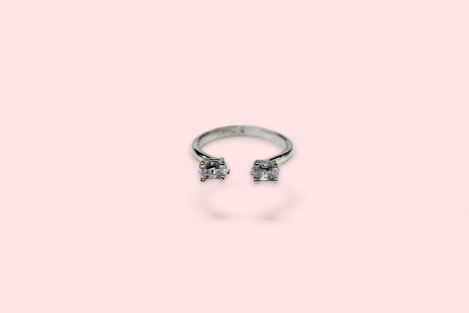 Double Ovoid Diamond Studded Ring | 925 Sterling Silver - SACH JEWELS