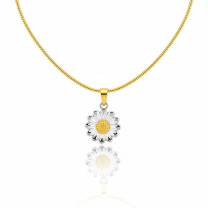 Golden Bloom Daisy Pendant Necklace | Italian Gold Plated SACH JEWELS