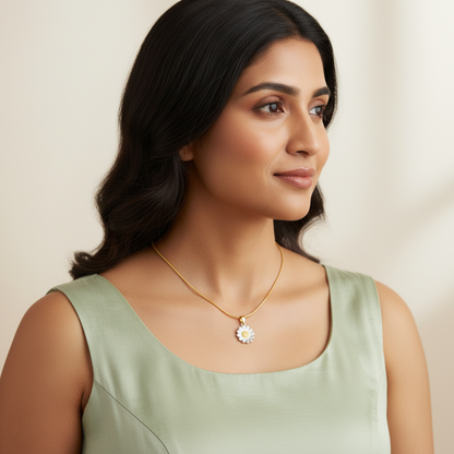 Golden Bloom Daisy Pendant Necklace | Italian Gold Plated SACH JEWELS