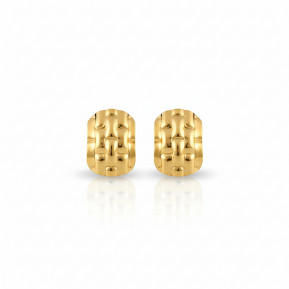 Golden Weave Stud Earrings | Italian Gold Plated SACH JEWELS