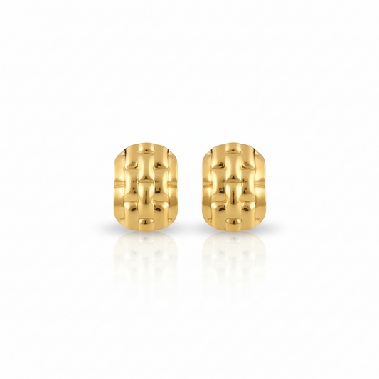 Golden Weave Stud Earrings | Italian Gold Plated SACH JEWELS