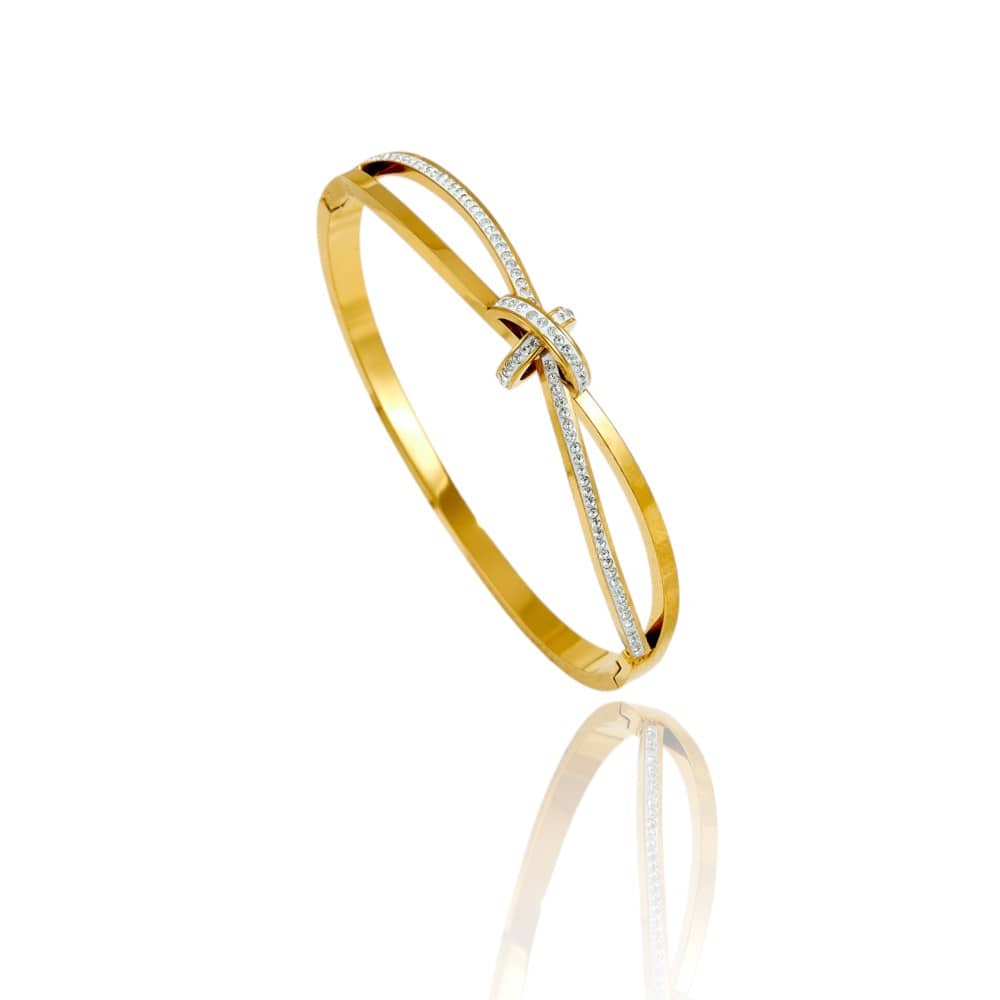 Crossover Sparkle Cuffs | Italian Gold Plated SACH JEWELS