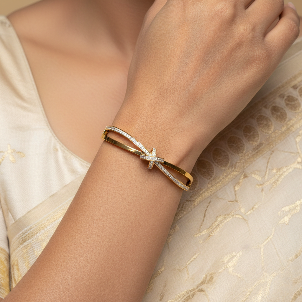 Crossover Sparkle Cuffs | Italian Gold Plated SACH JEWELS