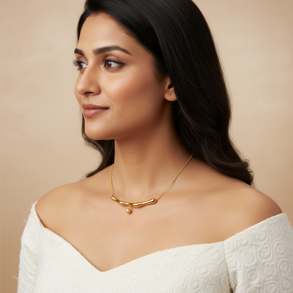 Amore Golden Grace Drop Pendant Necklace | Italian Gold Plated SACH JEWELS