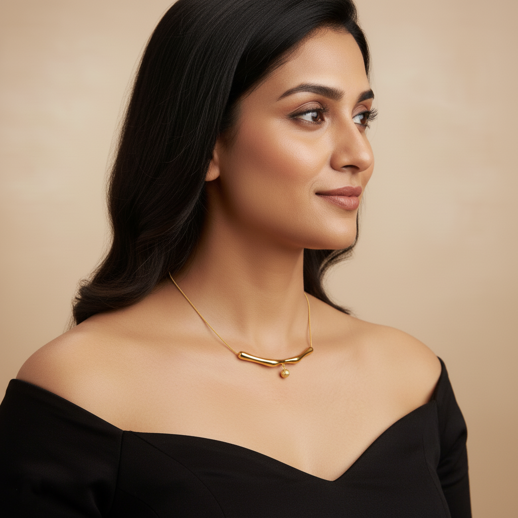 Amore Golden Grace Drop Pendant Necklace | Italian Gold Plated SACH JEWELS