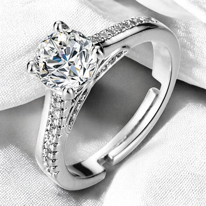 Women Elevated Diamond Ring | Italian Silver Plated - SACH JEWELS