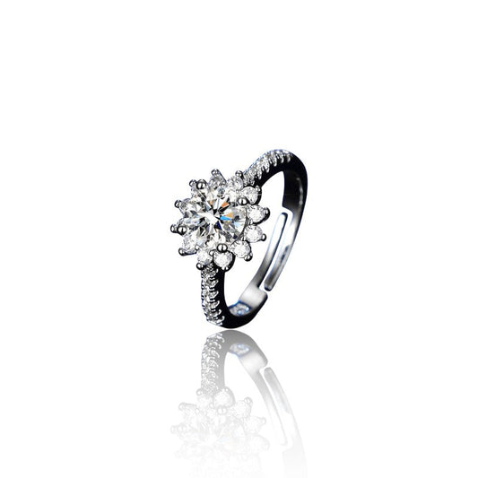 Gorgeous Sunflower Diamond Ring | Italian Silver Plated SACH JEWELS