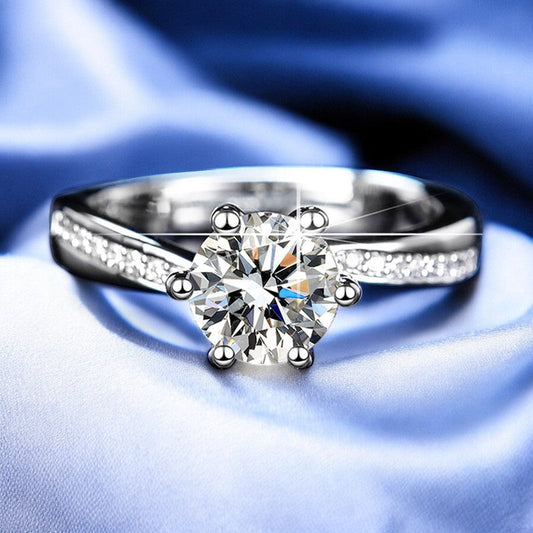 Women Classic Diamond Ring | Italian Silver Plated - SACH JEWELS