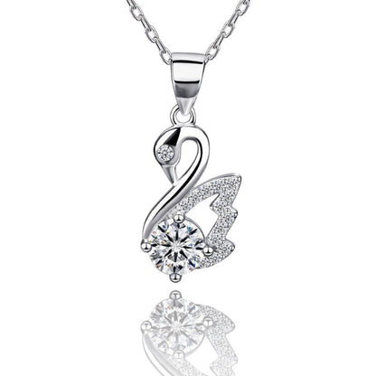 Elegant Swan Diamond Necklace | Italian Silver Plated SACH JEWELS