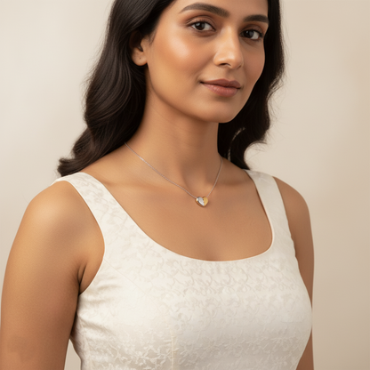 Gold Silver Love Heart Necklace | Italian Silver Plated SACH JEWELS