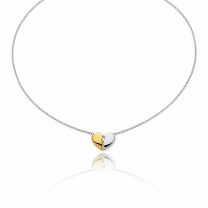 Gold Silver Love Heart Necklace | Italian Silver Plated SACH JEWELS