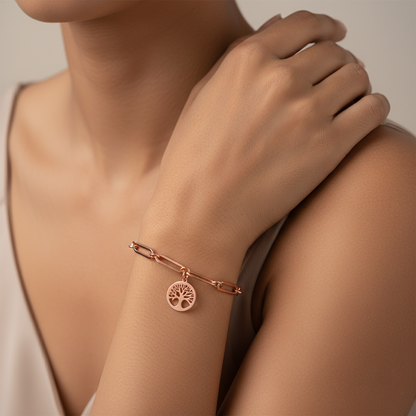 Tree of Life Chain Bracelet | Rose Gold Plated SACH JEWELS