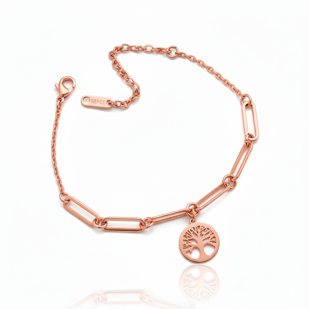 Tree of Life Chain Bracelet | Rose Gold Plated SACH JEWELS