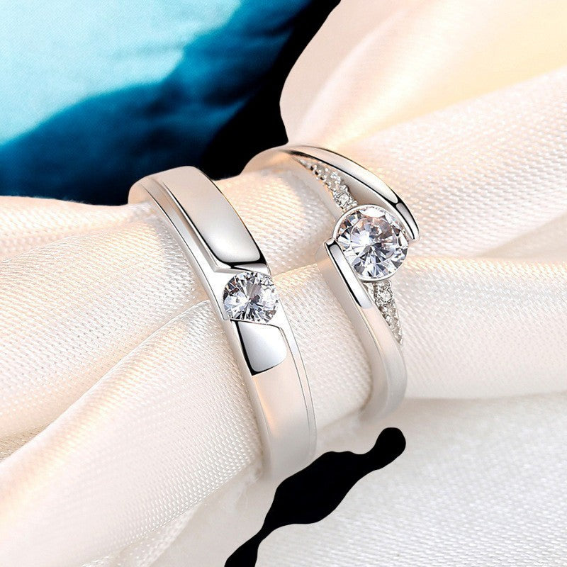 Gorgeous Diamond Couple Ring | Italian Silver Plated SACH JEWELS