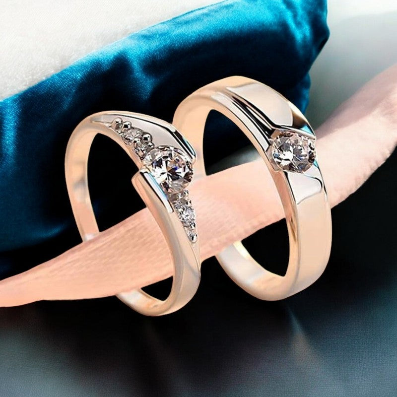 Gorgeous Diamond Couple Ring | Italian Silver Plated SACH JEWELS