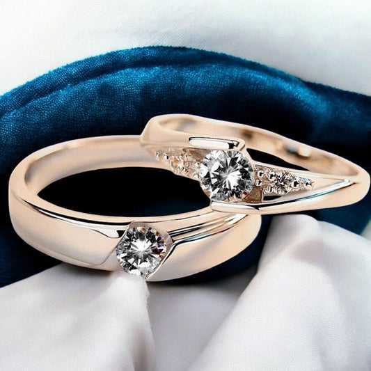 Gorgeous Diamond Couple Ring | Italian Silver Plated SACH JEWELS