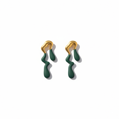 Sculpted Flow Drop Earrings | Italian Gold Plated SACH JEWELS