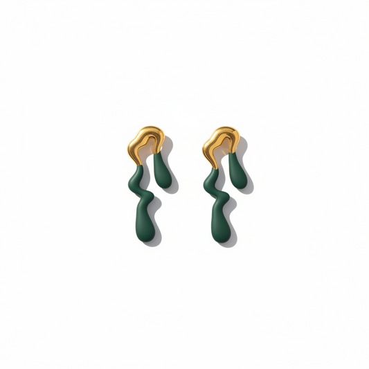 Sculpted Flow Drop Earrings | Italian Gold Plated SACH JEWELS