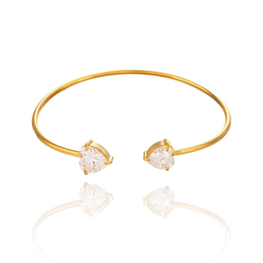 Minimalist Dual CZ Cuffs | Italian Gold Plated SACH JEWELS
