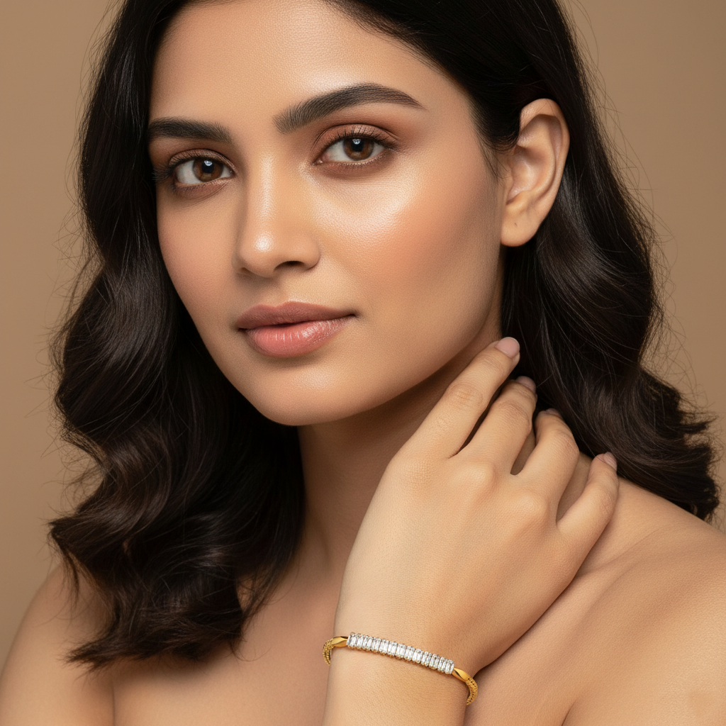 Golden Luxe Baguette Stone Bracelet | Italian Gold Plated SACH JEWELS