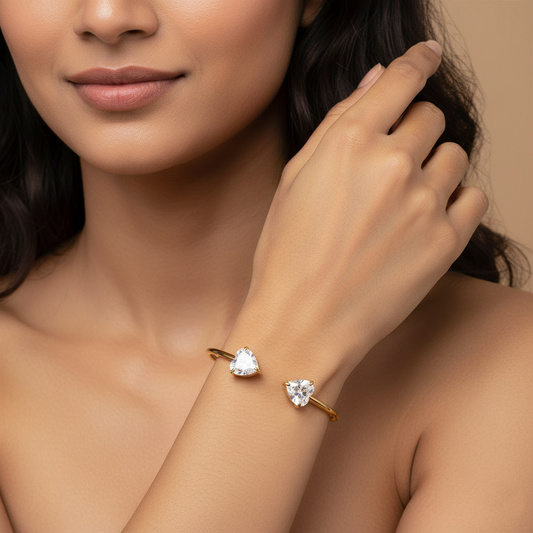 Minimalist Dual CZ Cuffs | Italian Gold Plated SACH JEWELS