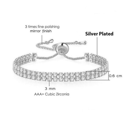 Women Timeless Diamond Bracelet | Italian Silver Plated. - SACH JEWELS