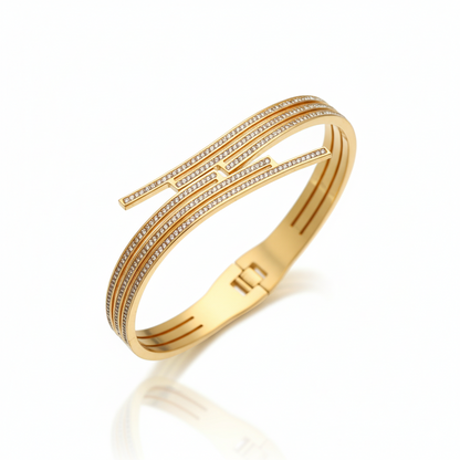 Lustre Line Premium Cuff | Italian Gold Plated SACH JEWELS