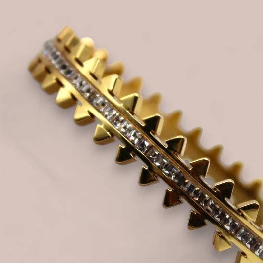 Women Triangular Rail Design Bracelet | Italian Gold Plated. - SACH JEWELS