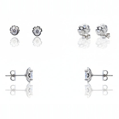 Moonlight Diamond Stud Earrings | 925 Sterling Silver SACH JEWELS