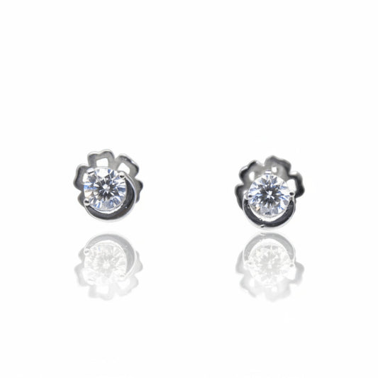 Moonlight Diamond Stud Earrings | 925 Sterling Silver SACH JEWELS