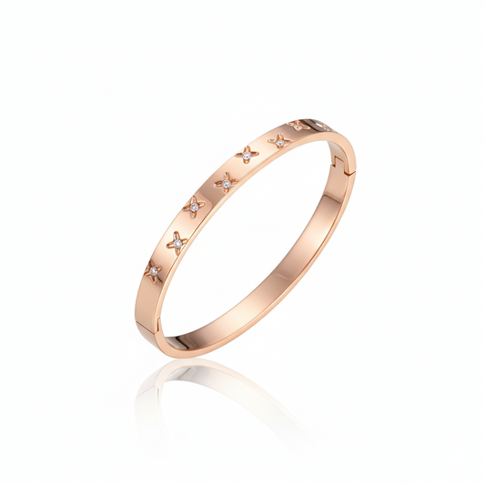 Gold Cross Motif Premium Cuff | Italian Rose Gold Plated SACH JEWELS