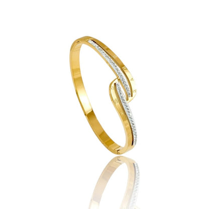 Twist Glam Gold Cuffs | Italian Gold Plated SACH JEWELS